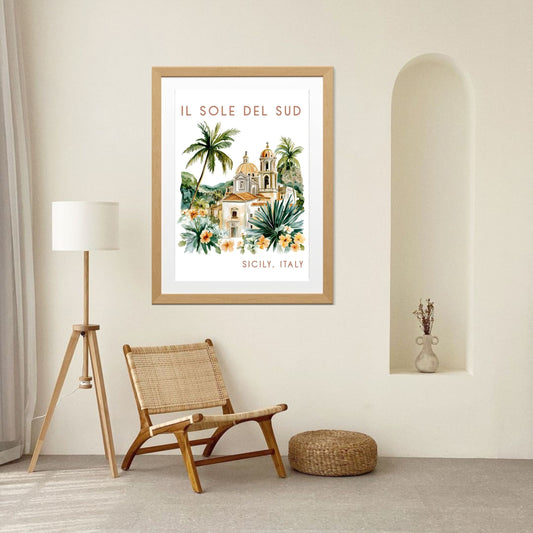 Il Sole del Sud – Botanical Sicily Wall Art Poster