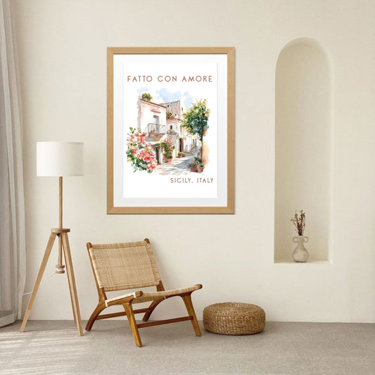 Fatto Con Amore – Sicily Village Wall Art Poster