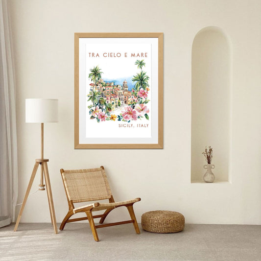 Tra Cielo e Mare – Coastal Sicily Wall Art Poster
